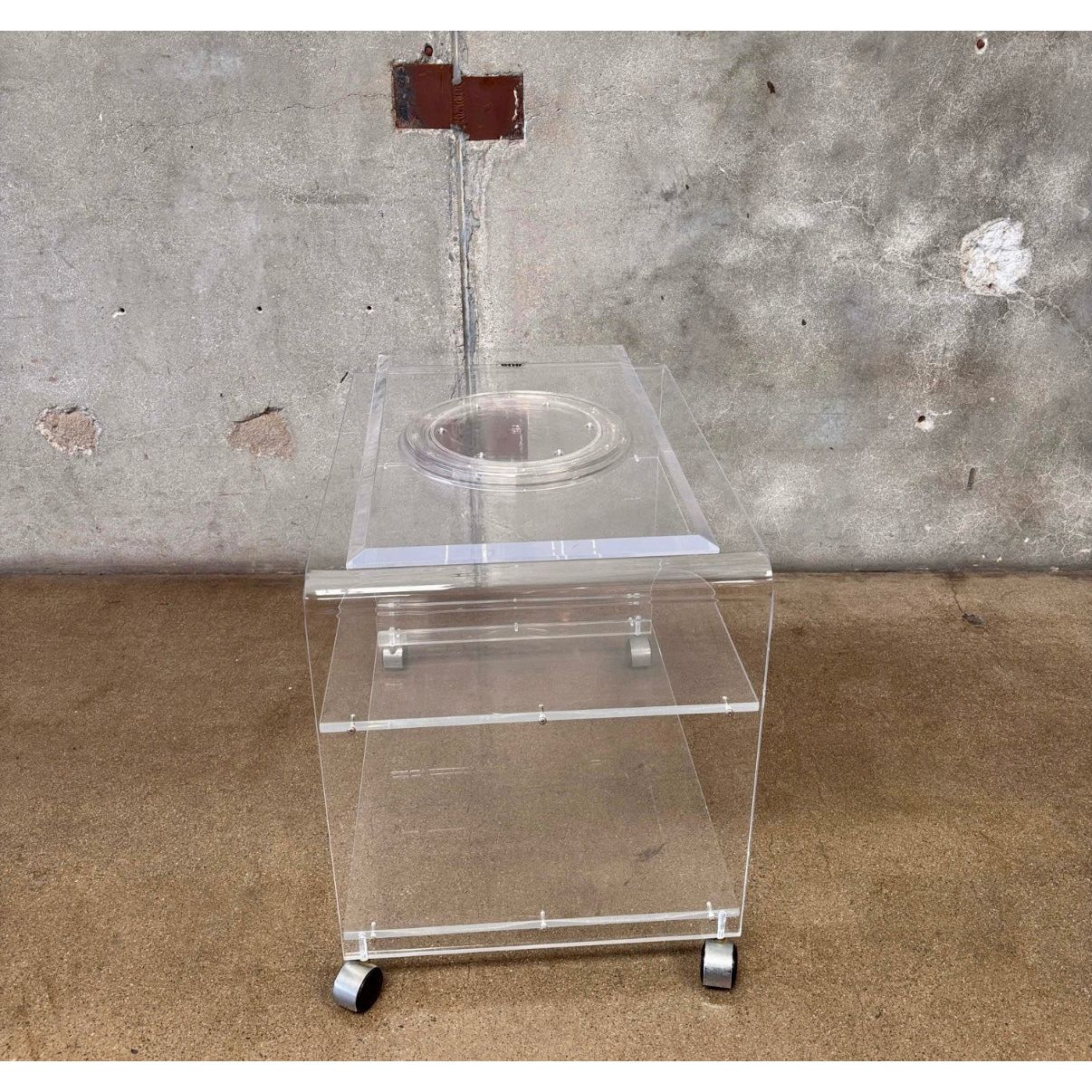 Post Modern Akko Lucite Swivel Tray Cart