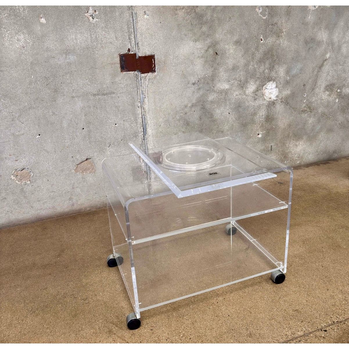 Post Modern Akko Lucite Swivel Tray Cart