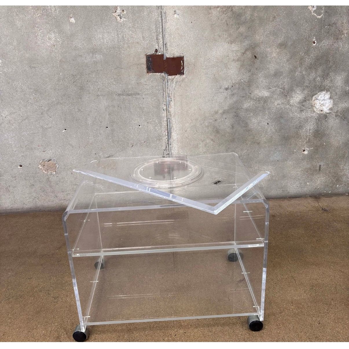 Post Modern Akko Lucite Swivel Tray Cart