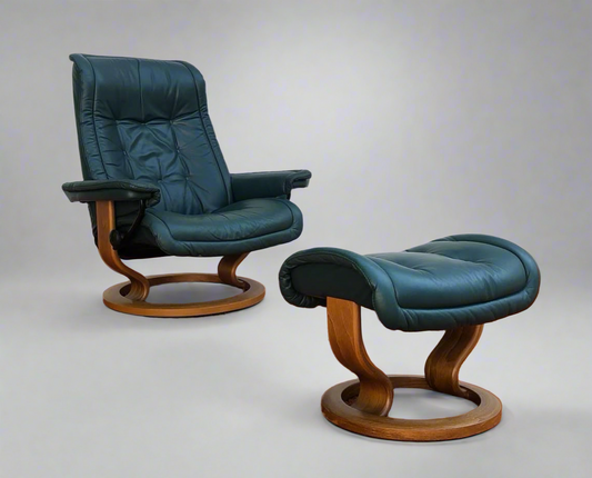 Vintage Ekornes Recliner & Ottoman