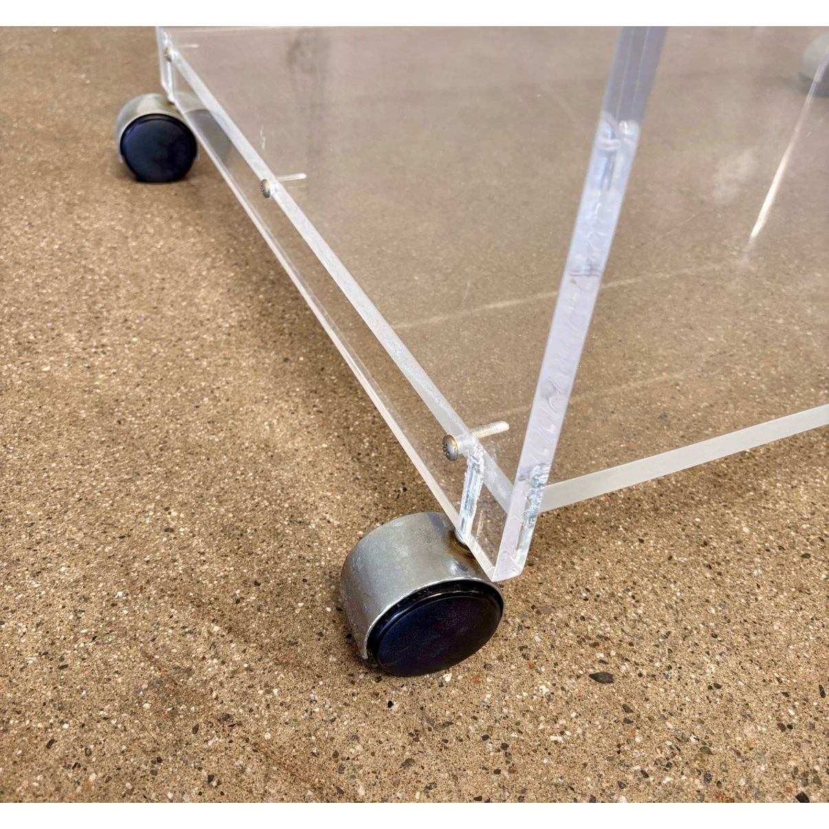 Post Modern Akko Lucite Swivel Tray Cart