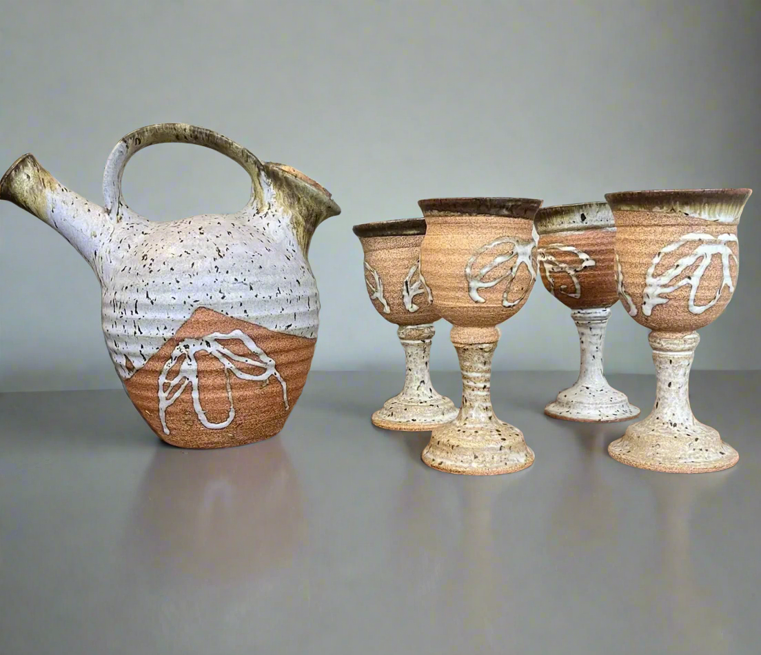 Vintage Italian Ceramic Wine Set