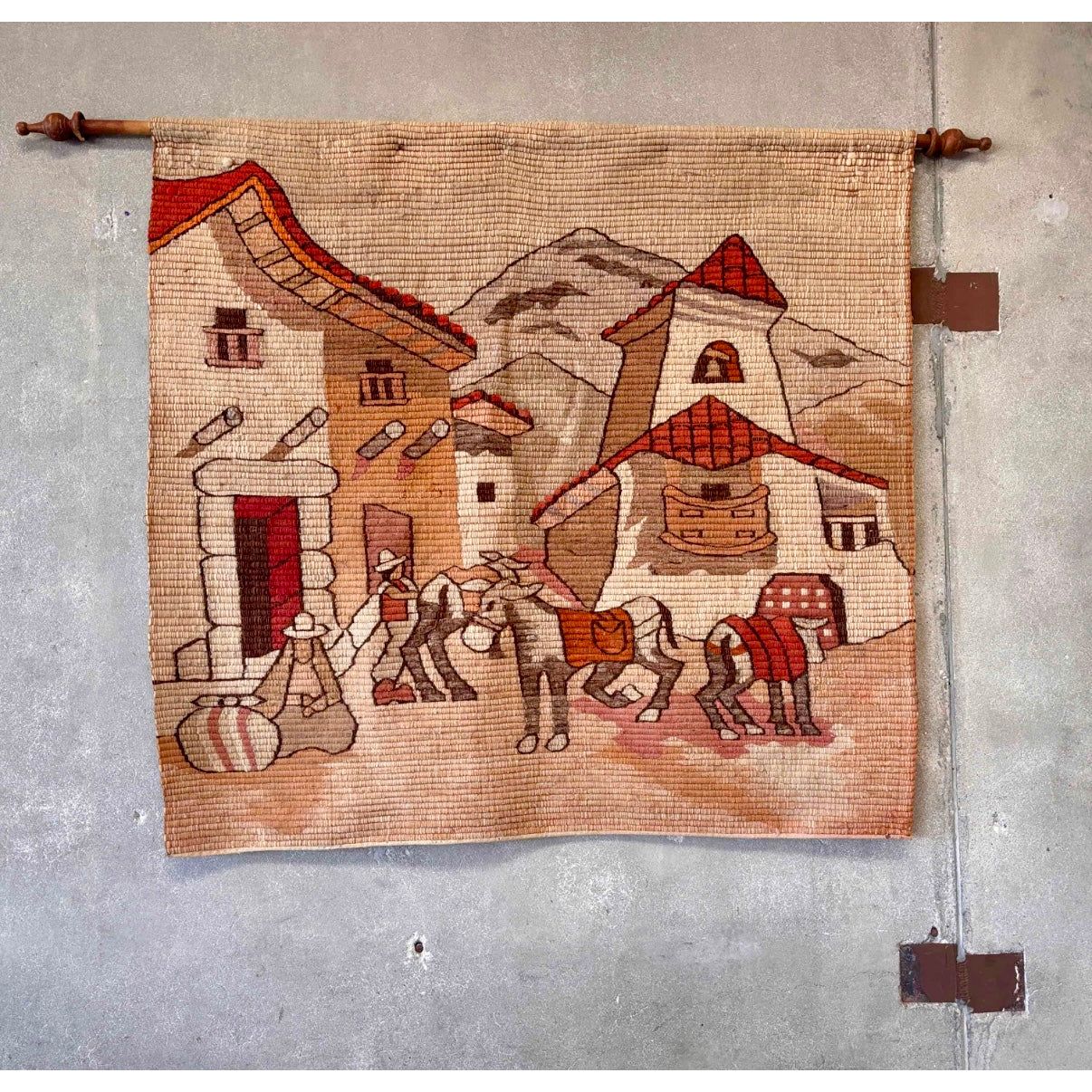 Vintage Andean Wool Handwoven Textile