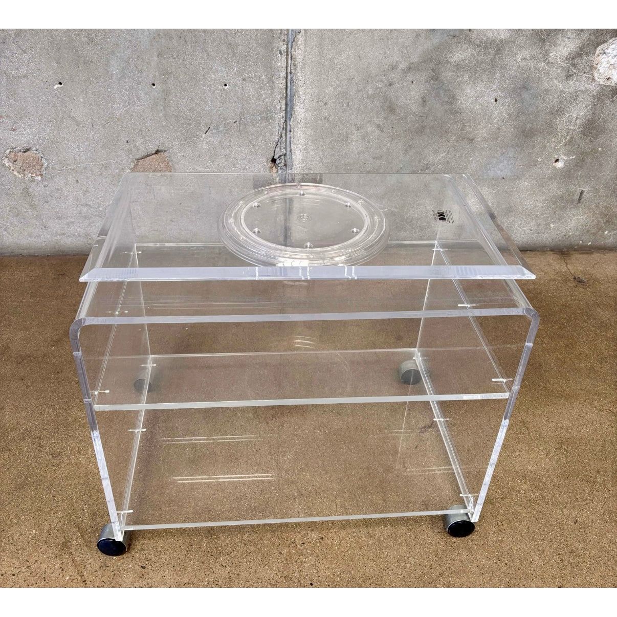 Post Modern Akko Lucite Swivel Tray Cart