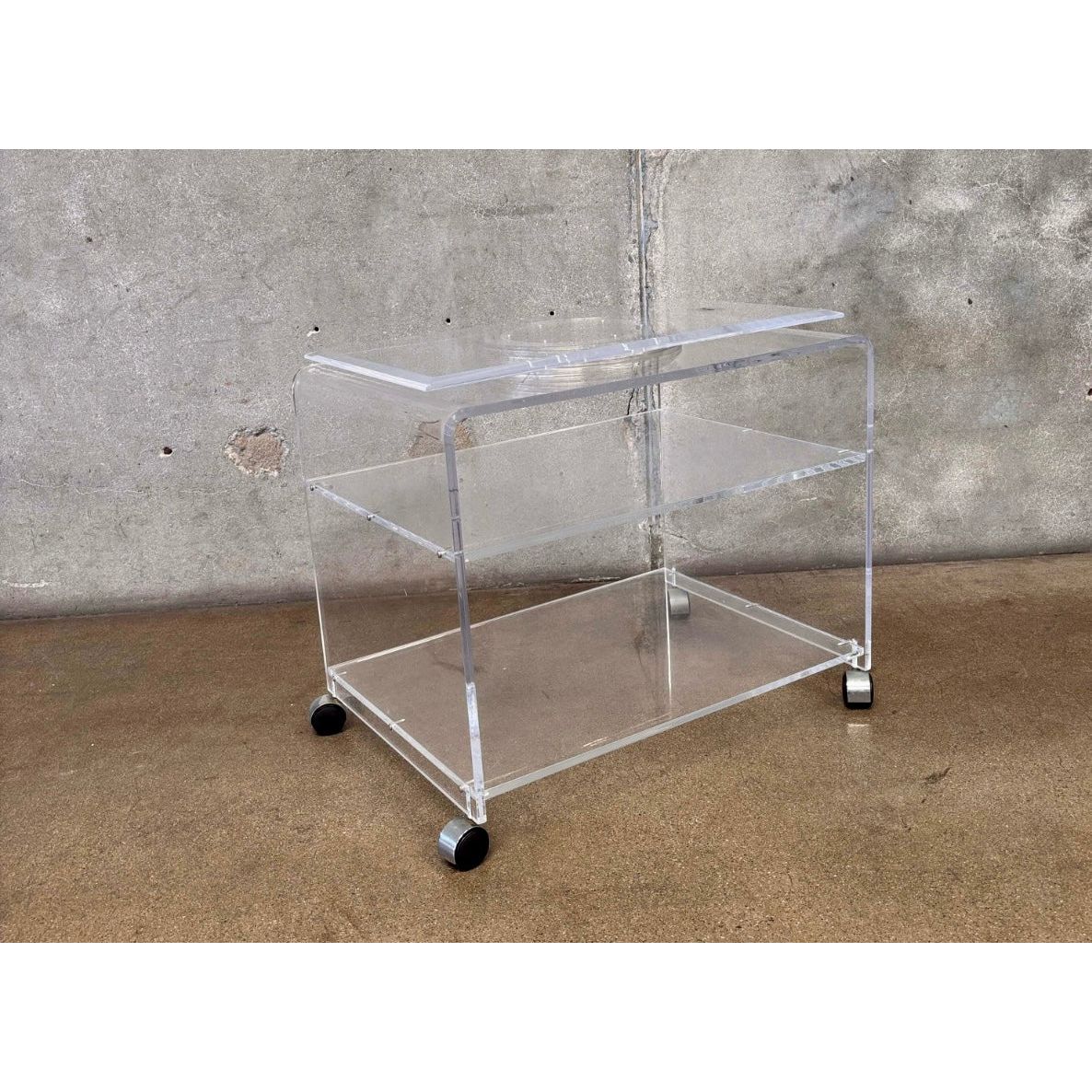 Post Modern Akko Lucite Swivel Tray Cart