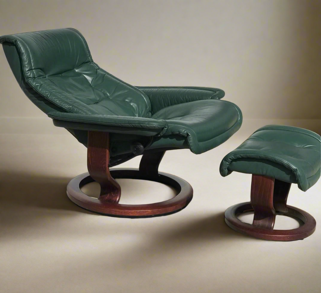 Vintage Ekornes Recliner & Ottoman