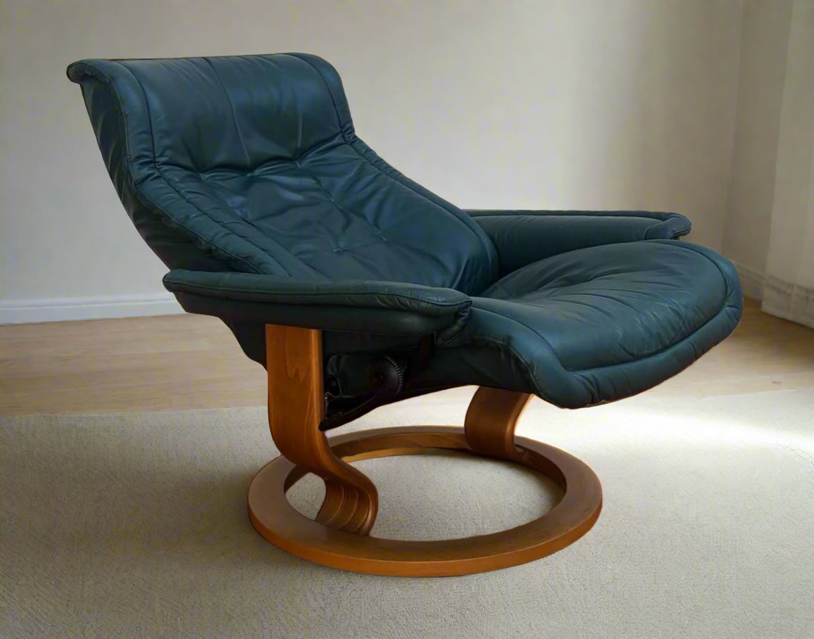 Vintage Ekornes Recliner & Ottoman