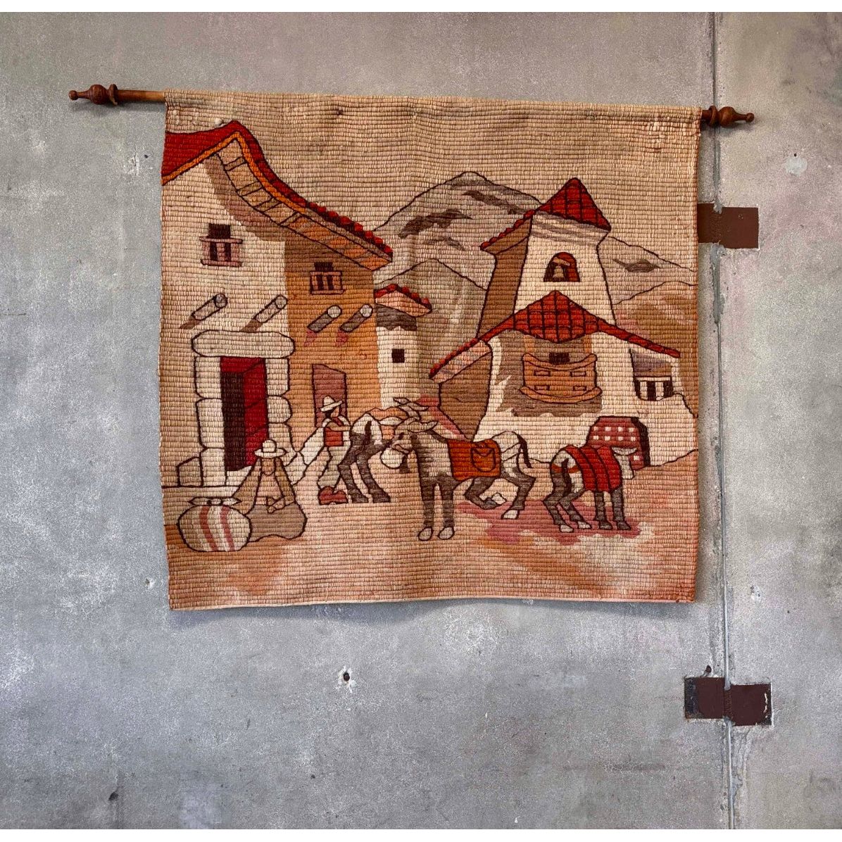 Vintage Andean Wool Handwoven Textile