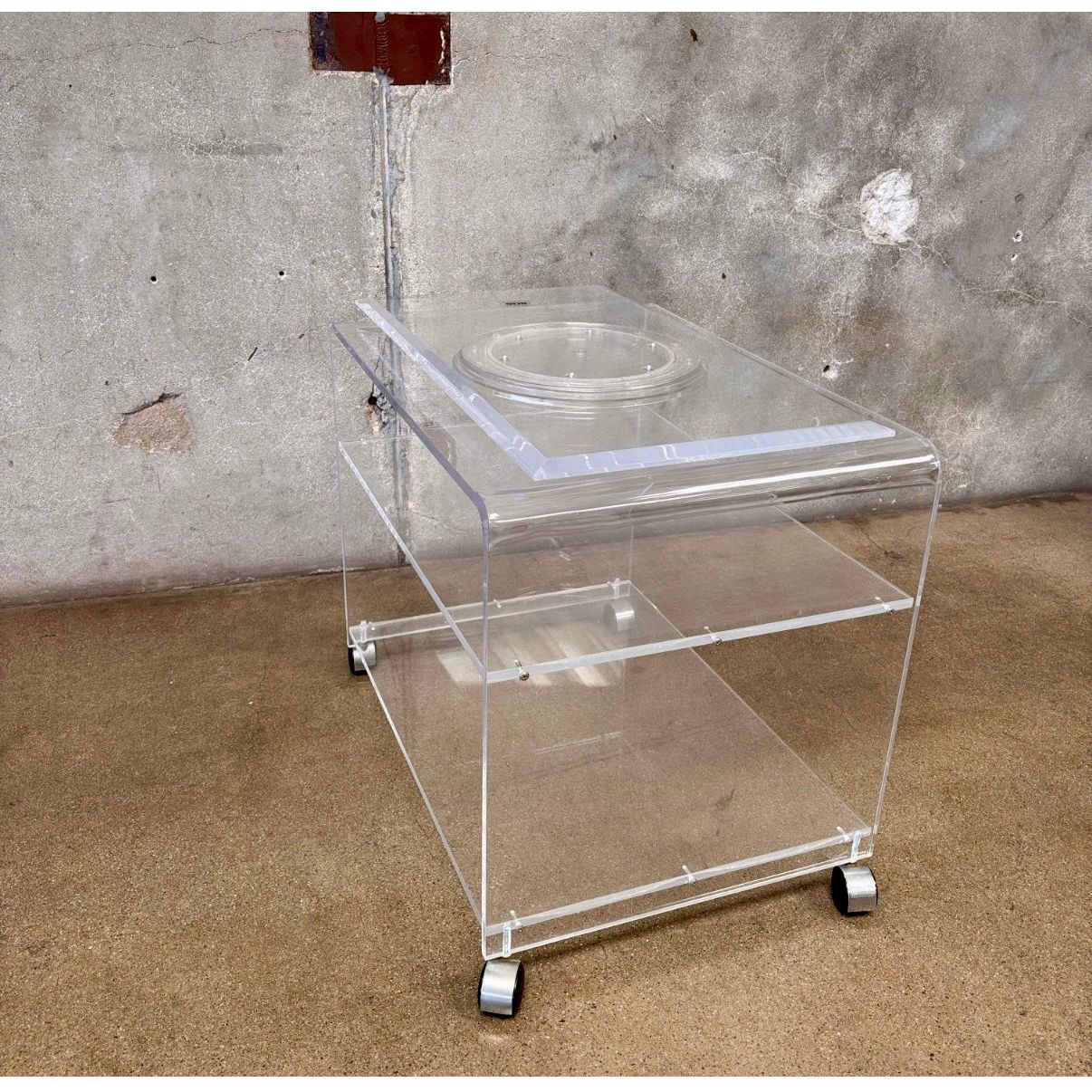 Post Modern Akko Lucite Swivel Tray Cart