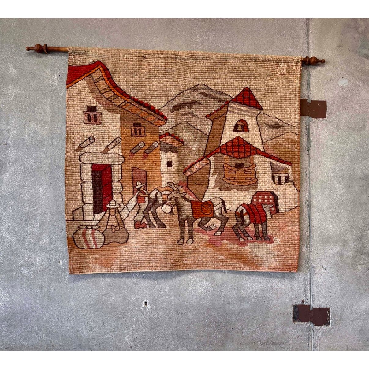 Vintage Andean Wool Handwoven Textile